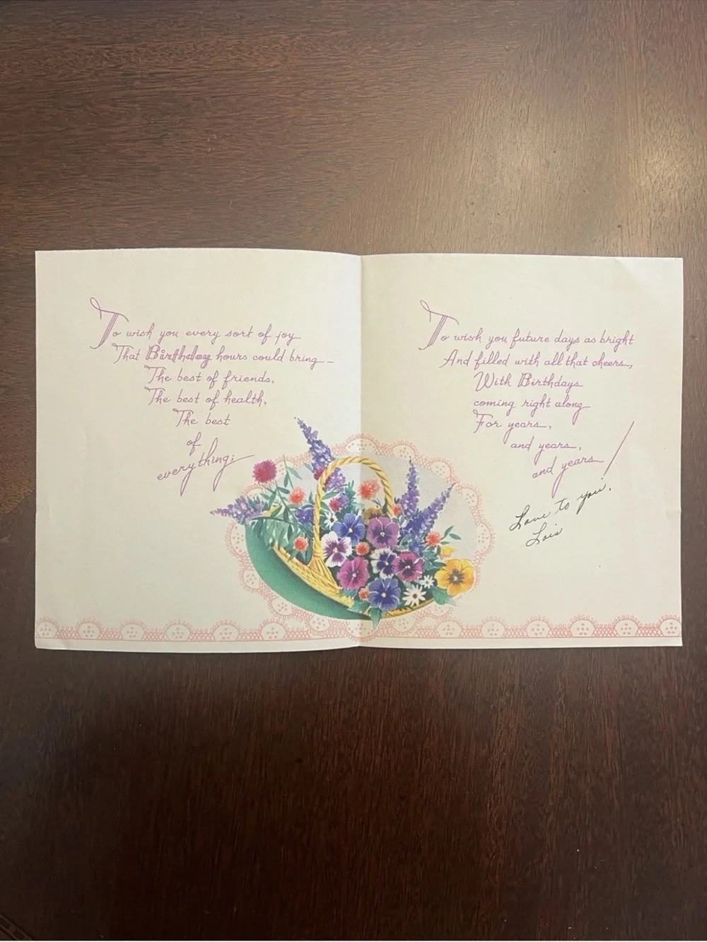 Vintage GB T-1639 HAPPY BIRTHDAY WONDERFUL SISTER Greeting Card